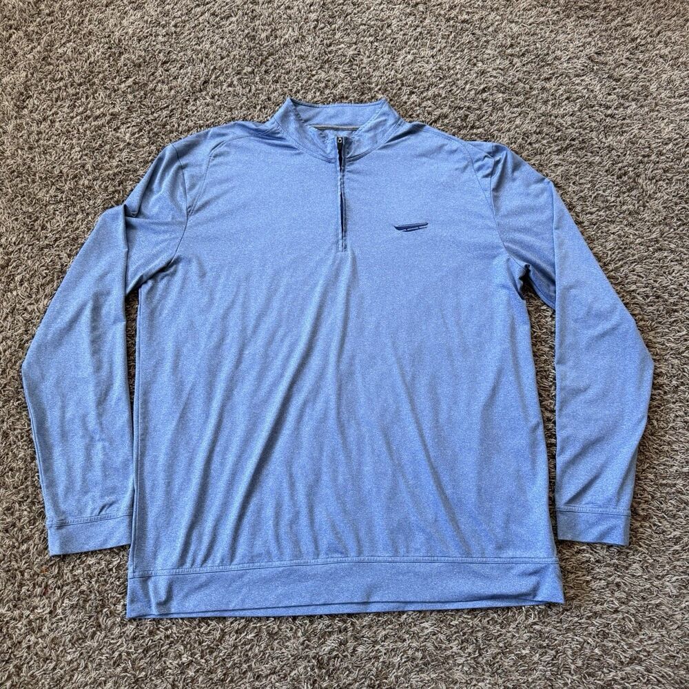 Johnnie-O Mens XXL Golf Flex PrepFormance 1/4-Zip Long Sleeve Pullover Blue
